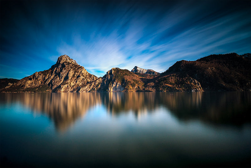 mountain landscape reflecting in the lake