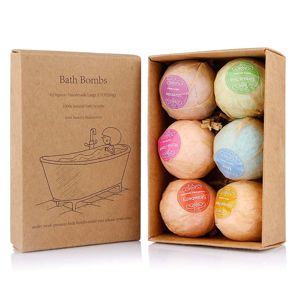 6pcs/set organic bath bombs for bubble &spa