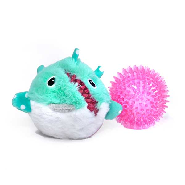 puffer fish dog toy