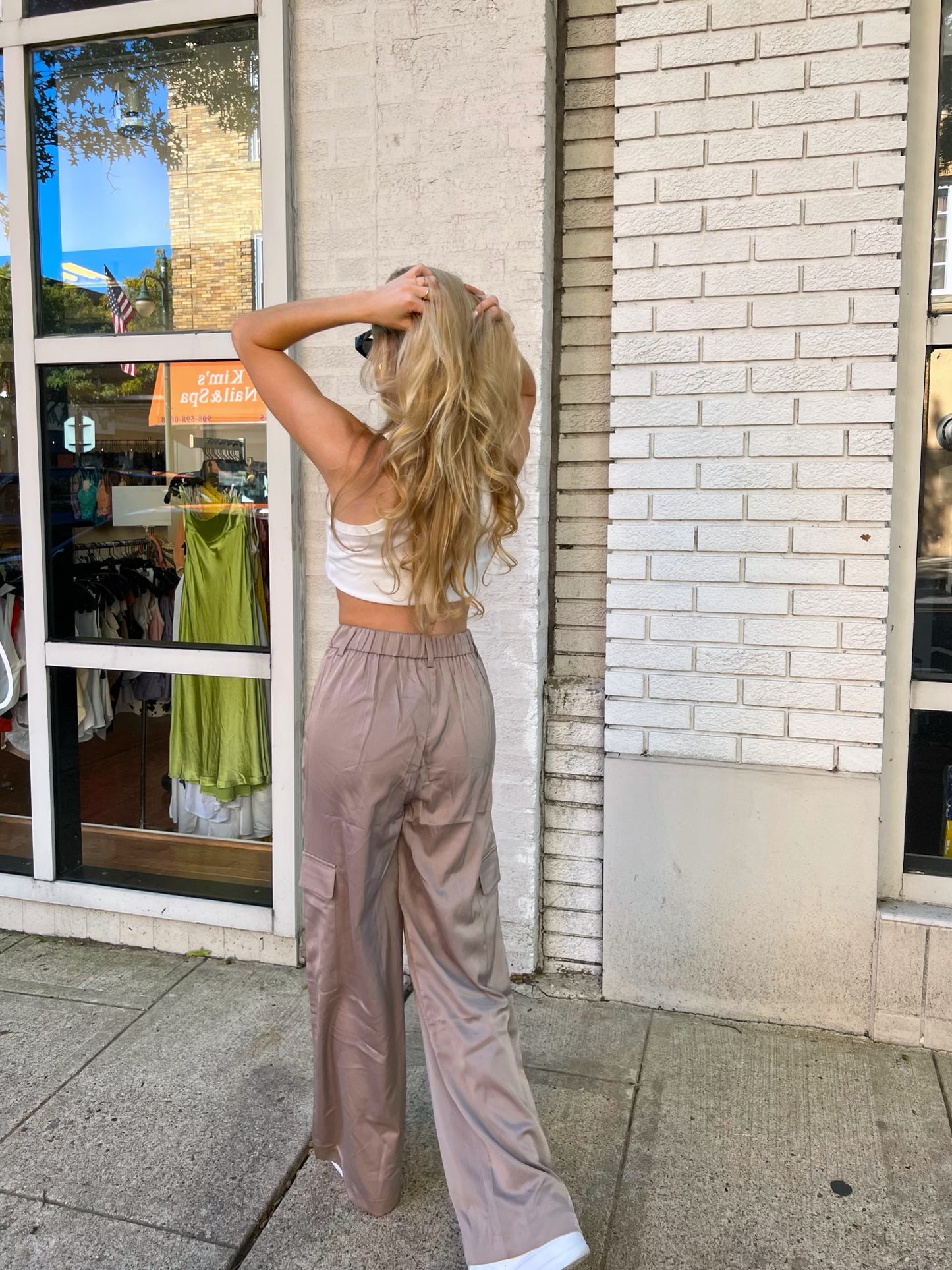the amanda satin trousers (gold)