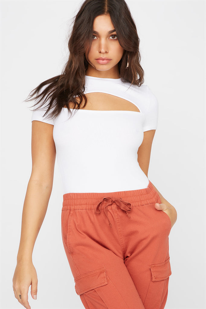 cut out short sleeve top