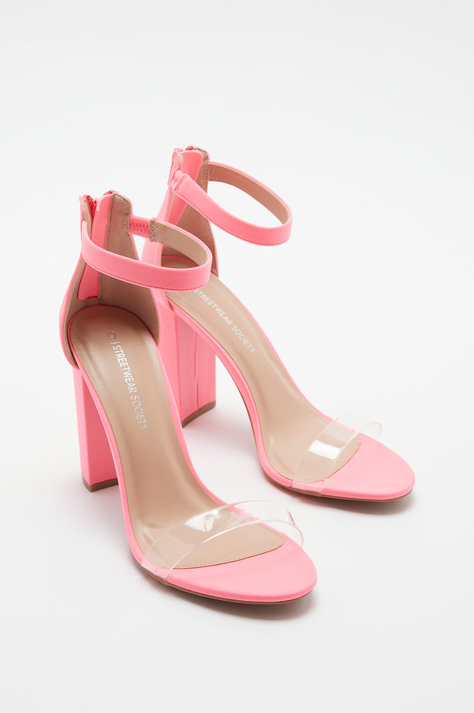 Clear Band Block Heel Sandal 