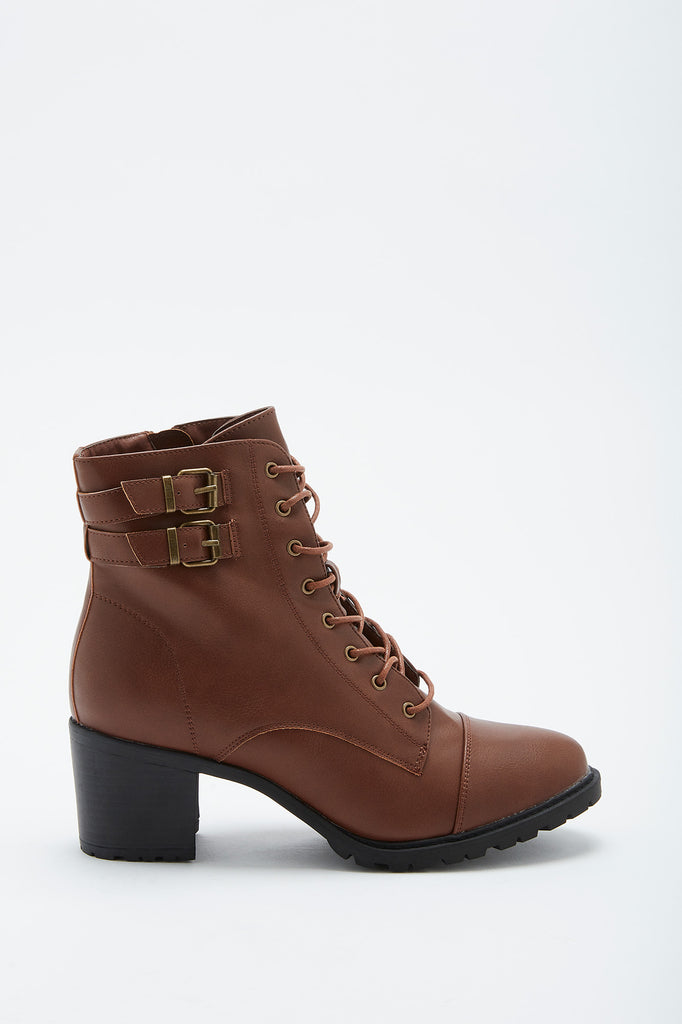 Lace-Up Heel Combat Boot – Charlotte Russe
