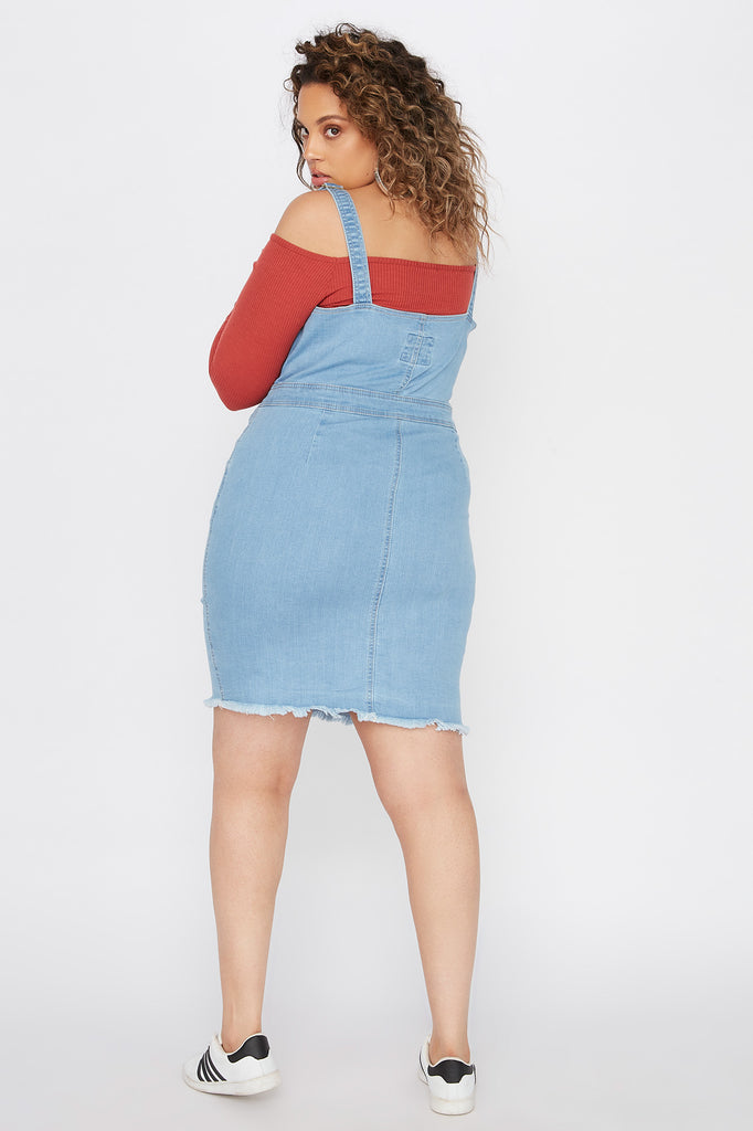 plus size jean overall dress