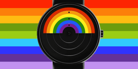Animated Gif showing spinning time on Projects Pride Watch