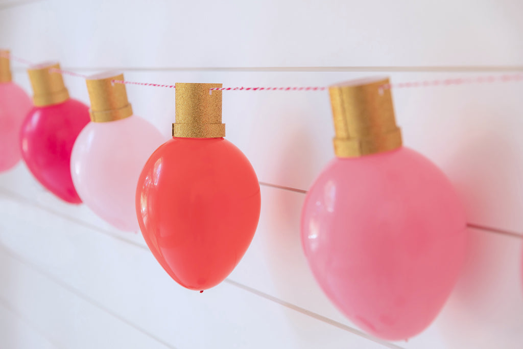 DIY Balloon Christmas String Lights closeup