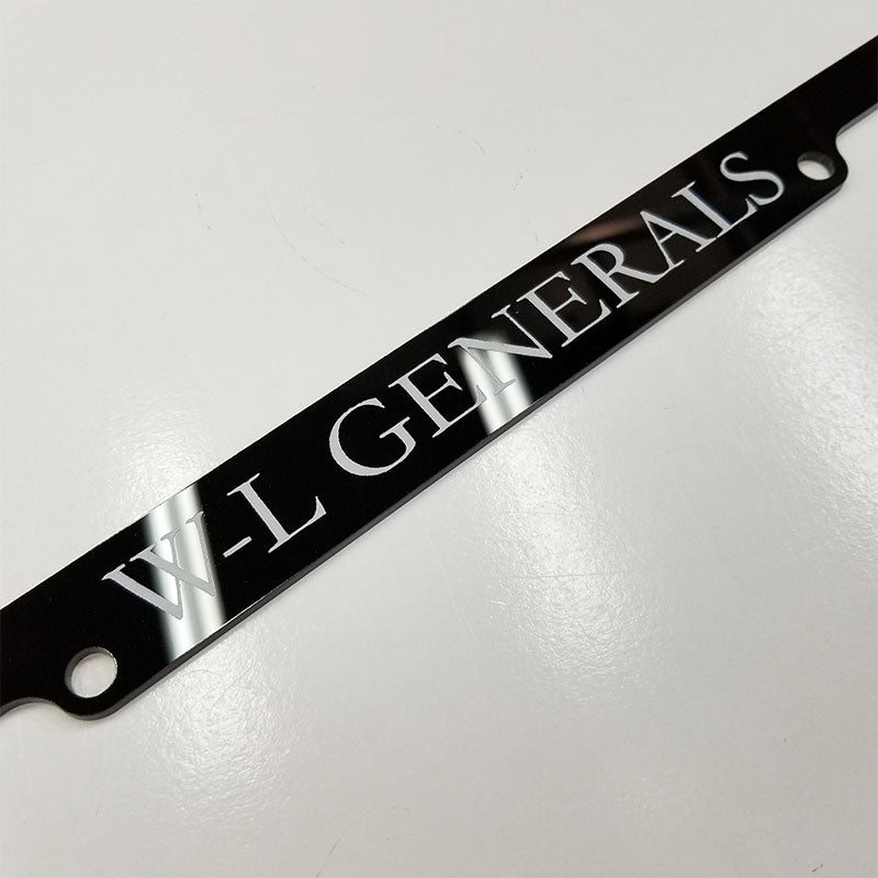 W-L Generals Softball License Plate Frame Engraving