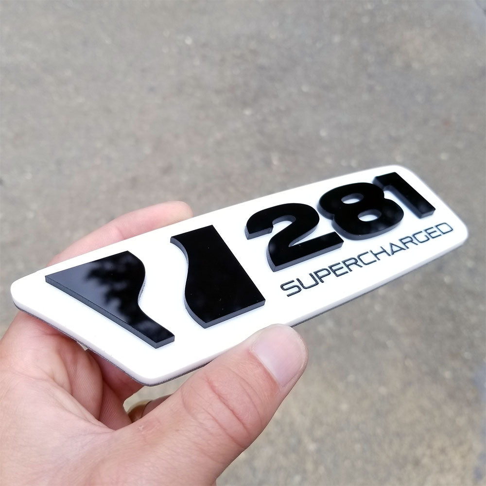 custom 281 car badge