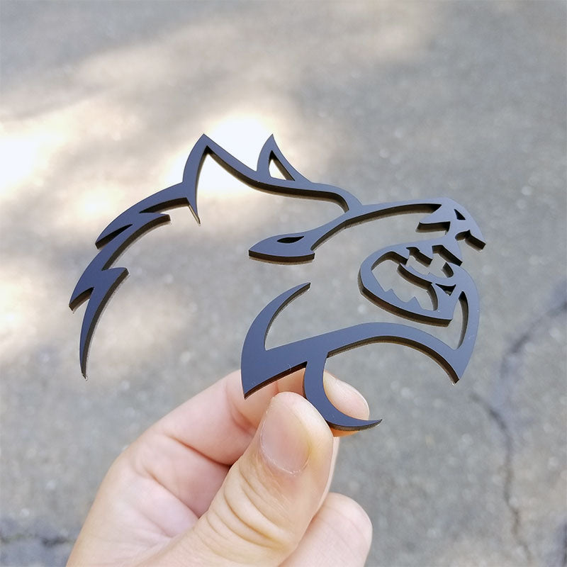 Wolf head car emblem