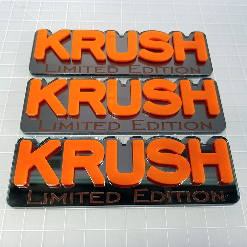 Custom made Jeep Krush Badges