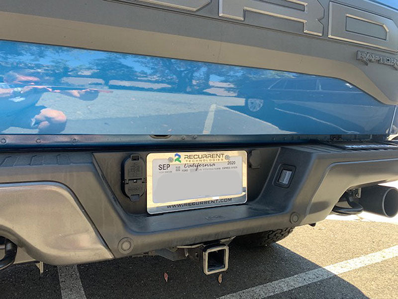 custom chrome license plate installed