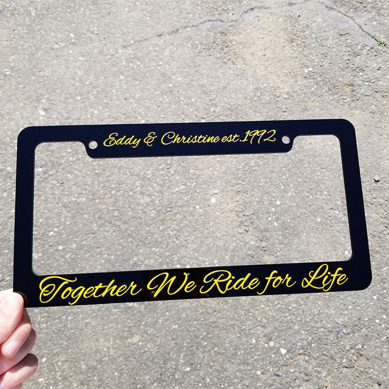 Together We Ride for Life license plate frame