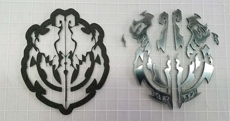 Emblem template next to single layer emblem