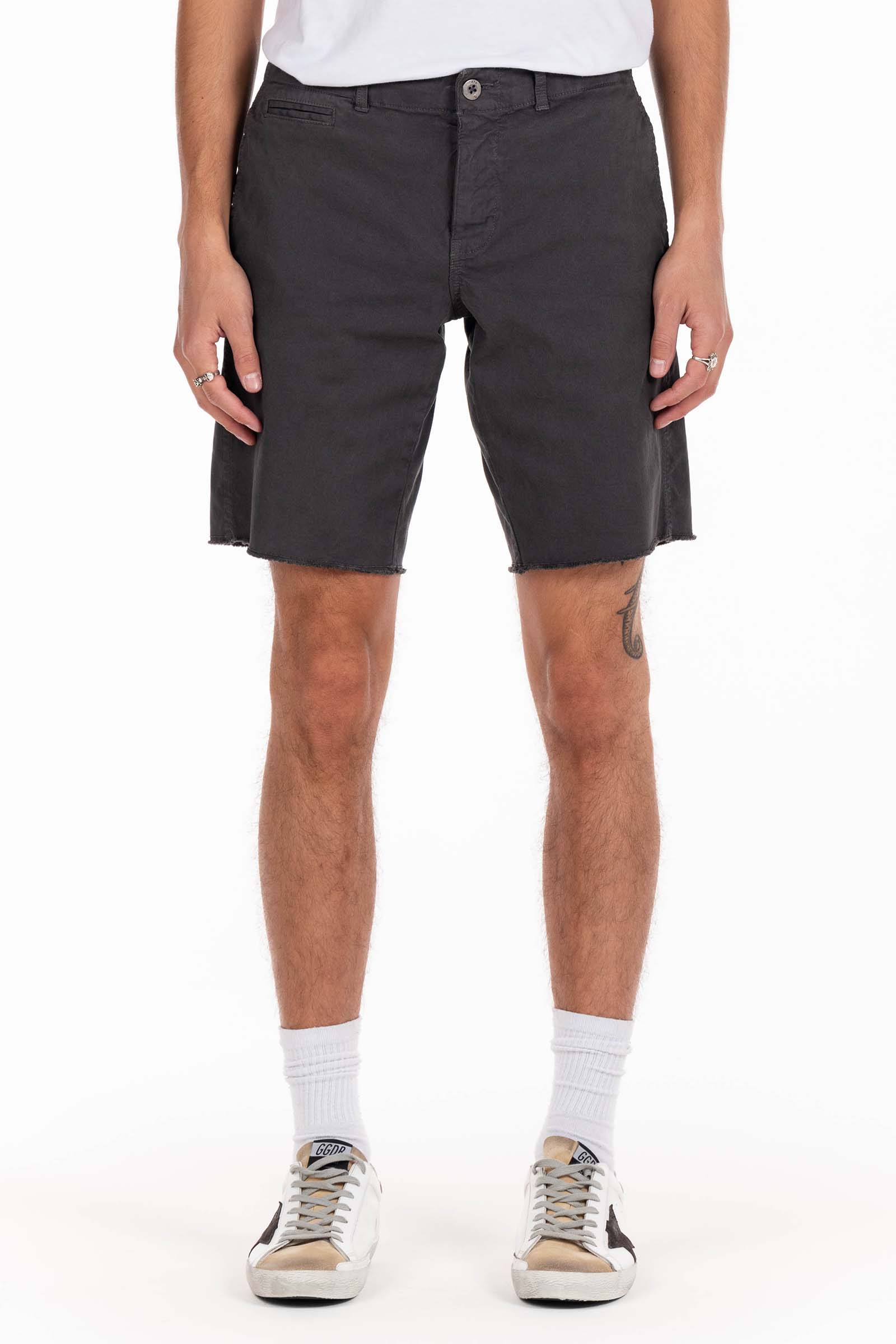 Original Paperbacks Rockland Chino Short in Vintage Black on Model Cropped Front View