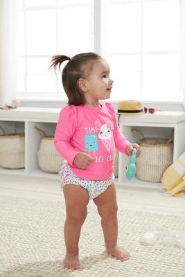 baby girls ice cream rashguard swim bottoms