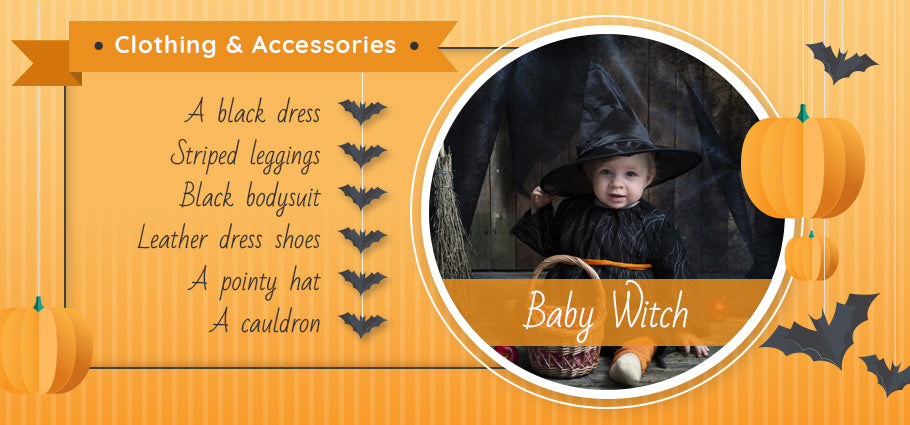 baby witch clothing and accessories graphic