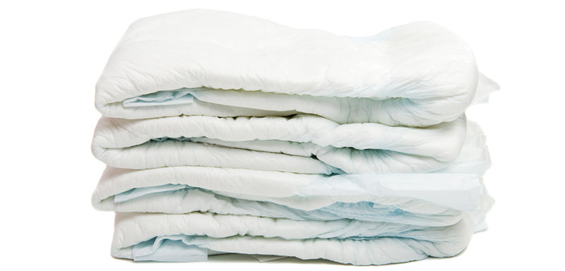 stack of disposable diapers