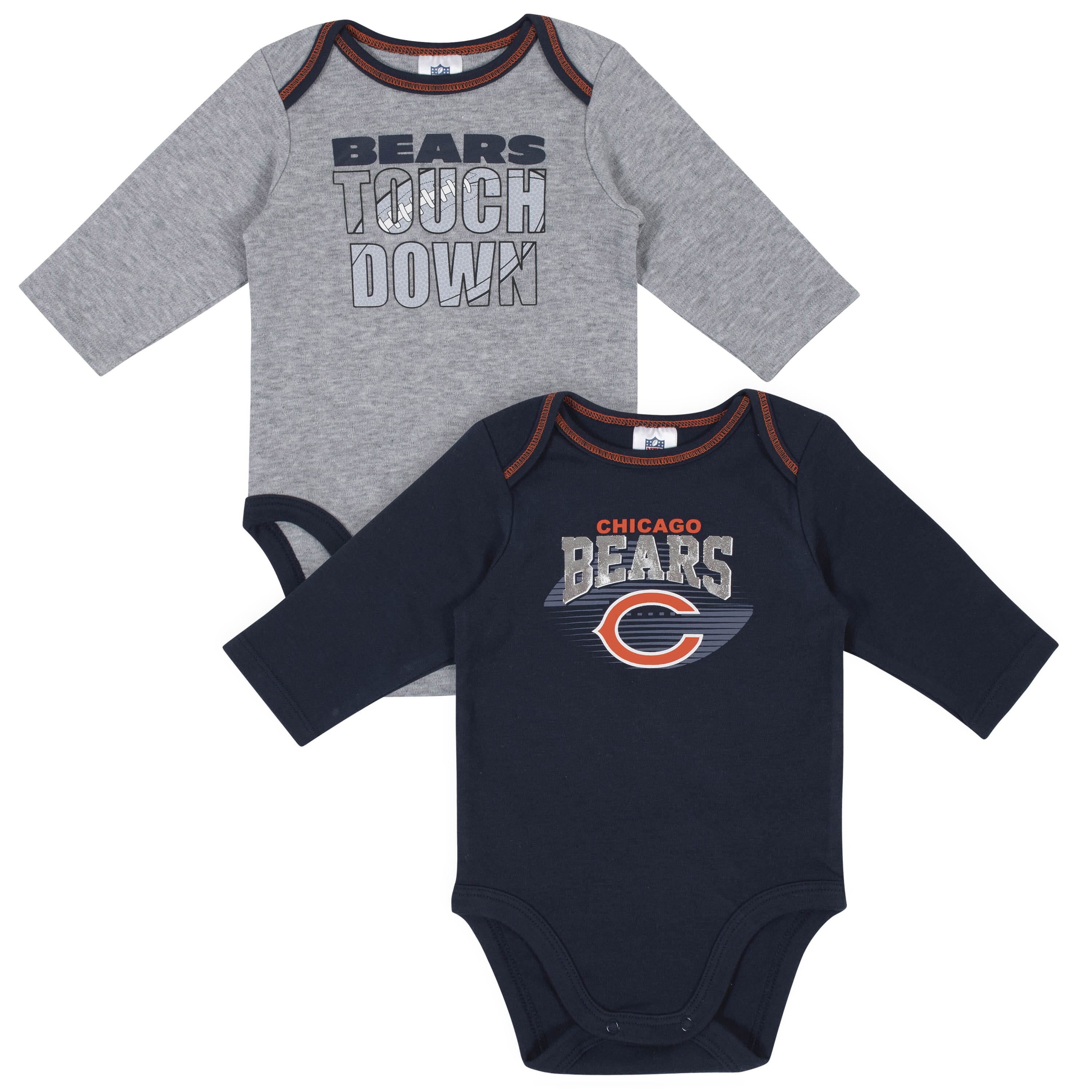 Infant Navy/Orange Chicago Bears Little Kicker Long Sleeve Bodysuit & Pants  Set