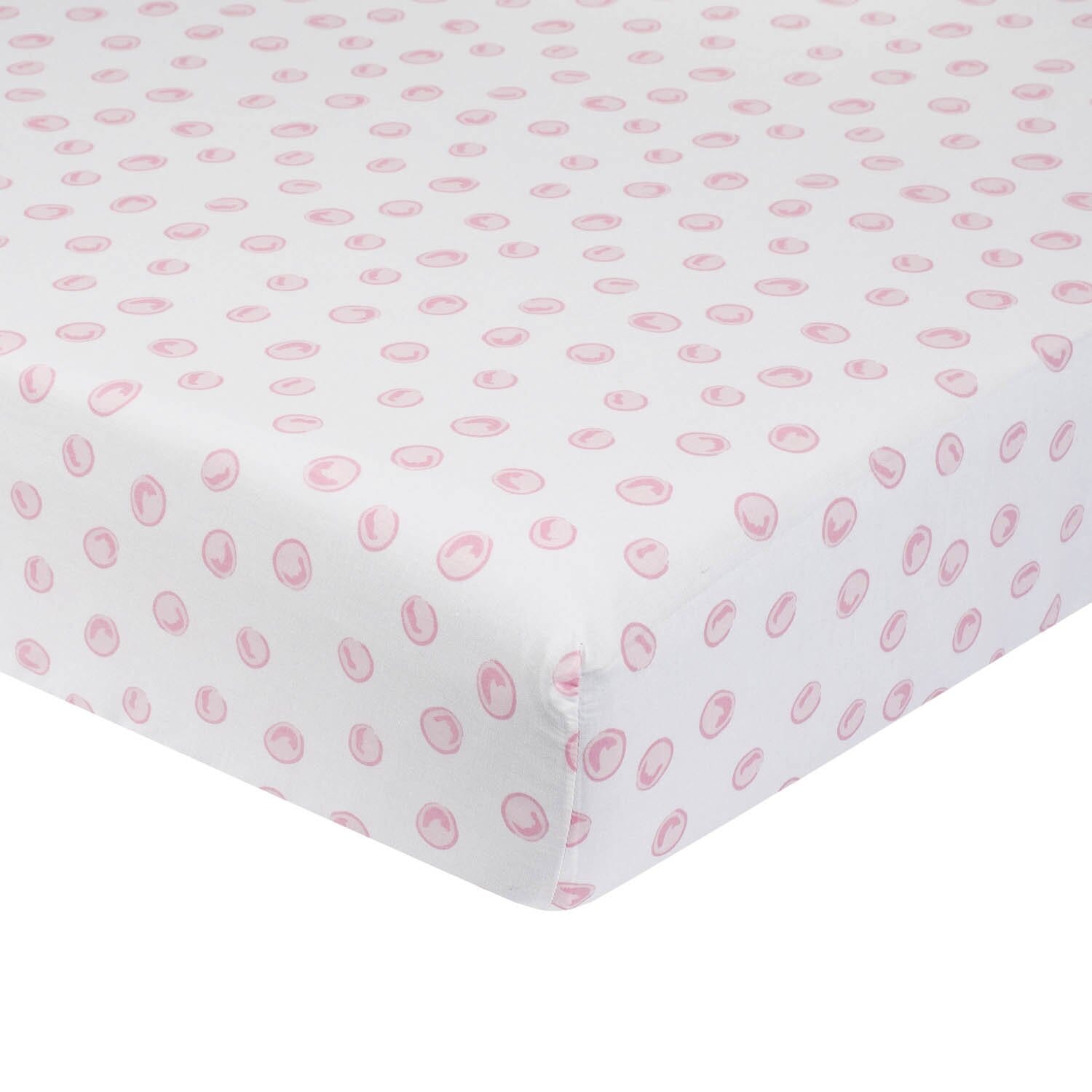 Just Born One World Collection Polka Dot Fitted Crib Sheet