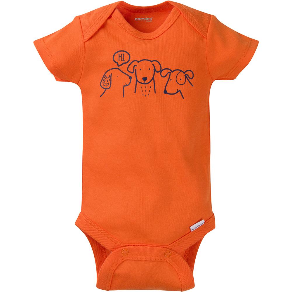 orange baby bodysuit