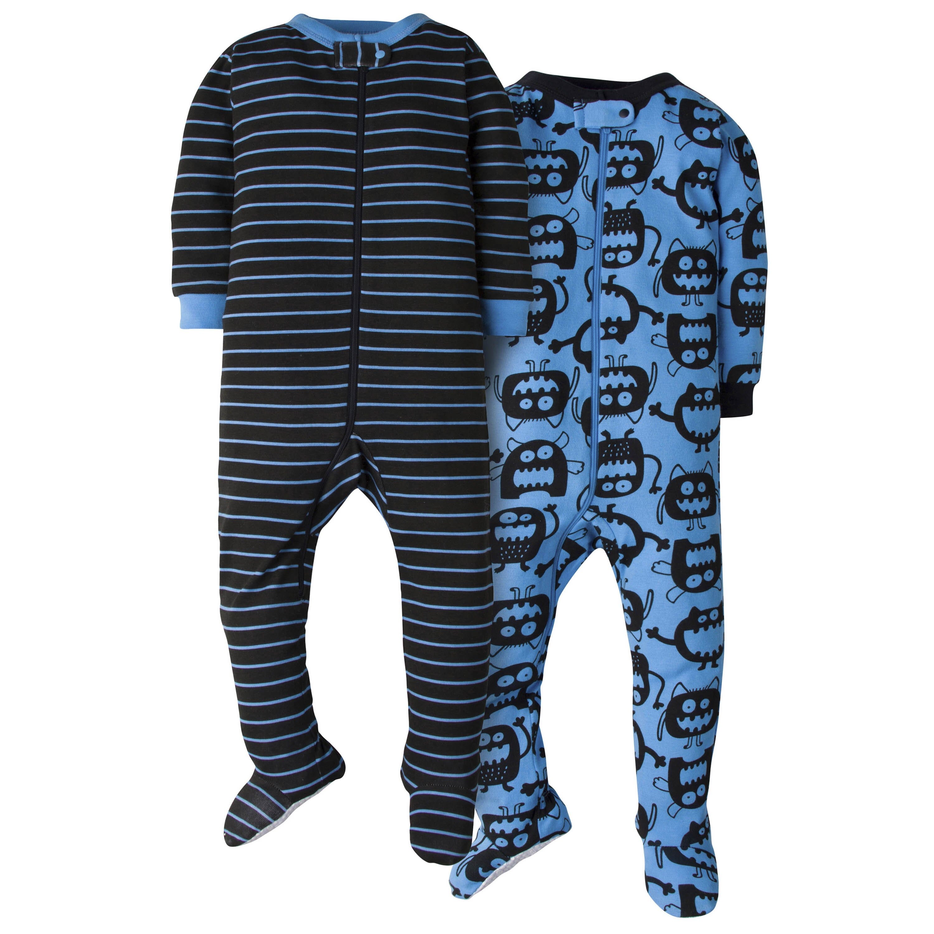 GERBER Baby Boys 2-Pack Footed Unionsuit