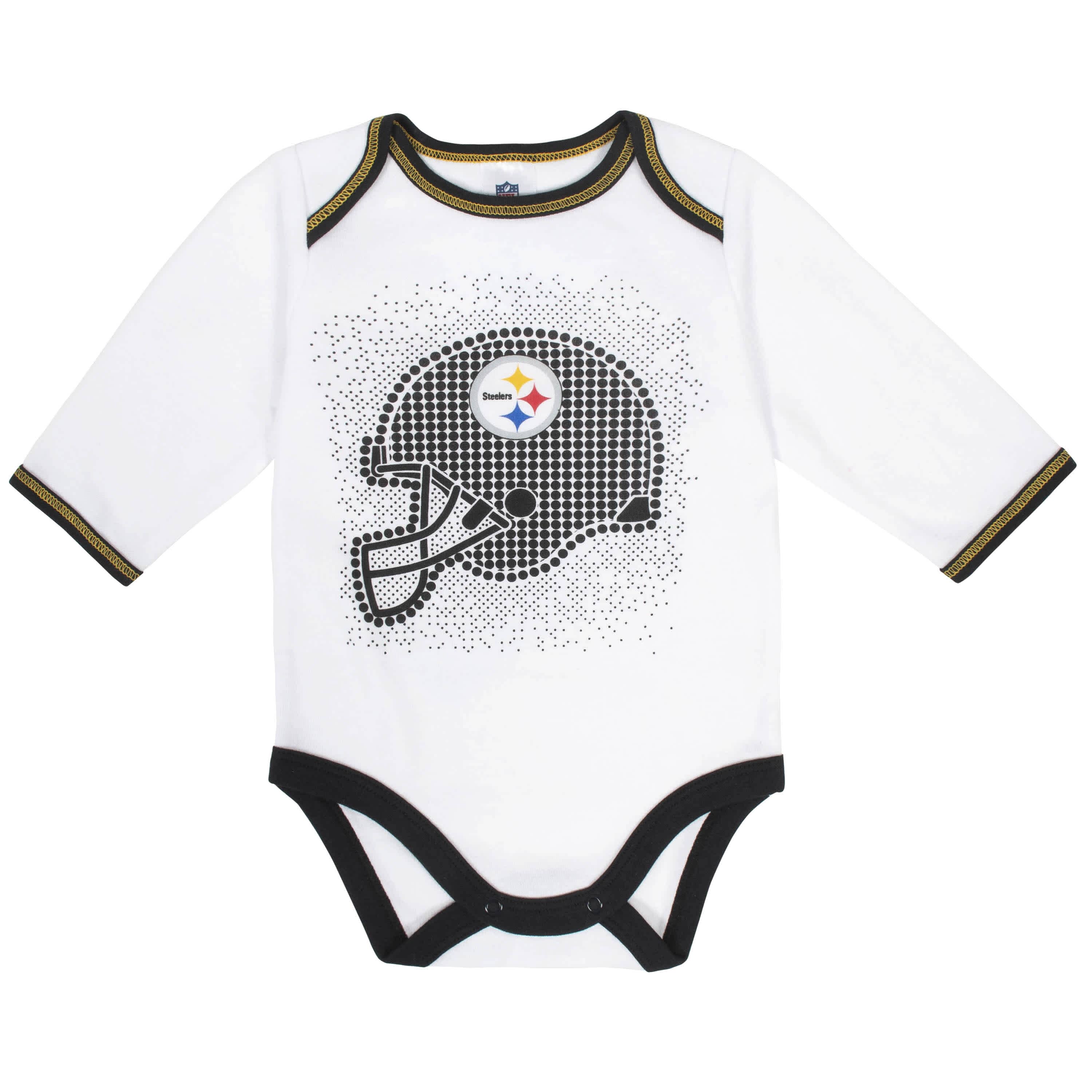 NFL Pittsburgh Steelers Baby Boys Bodysuit, Pant and Cap Outfit Set,  3-Piece 