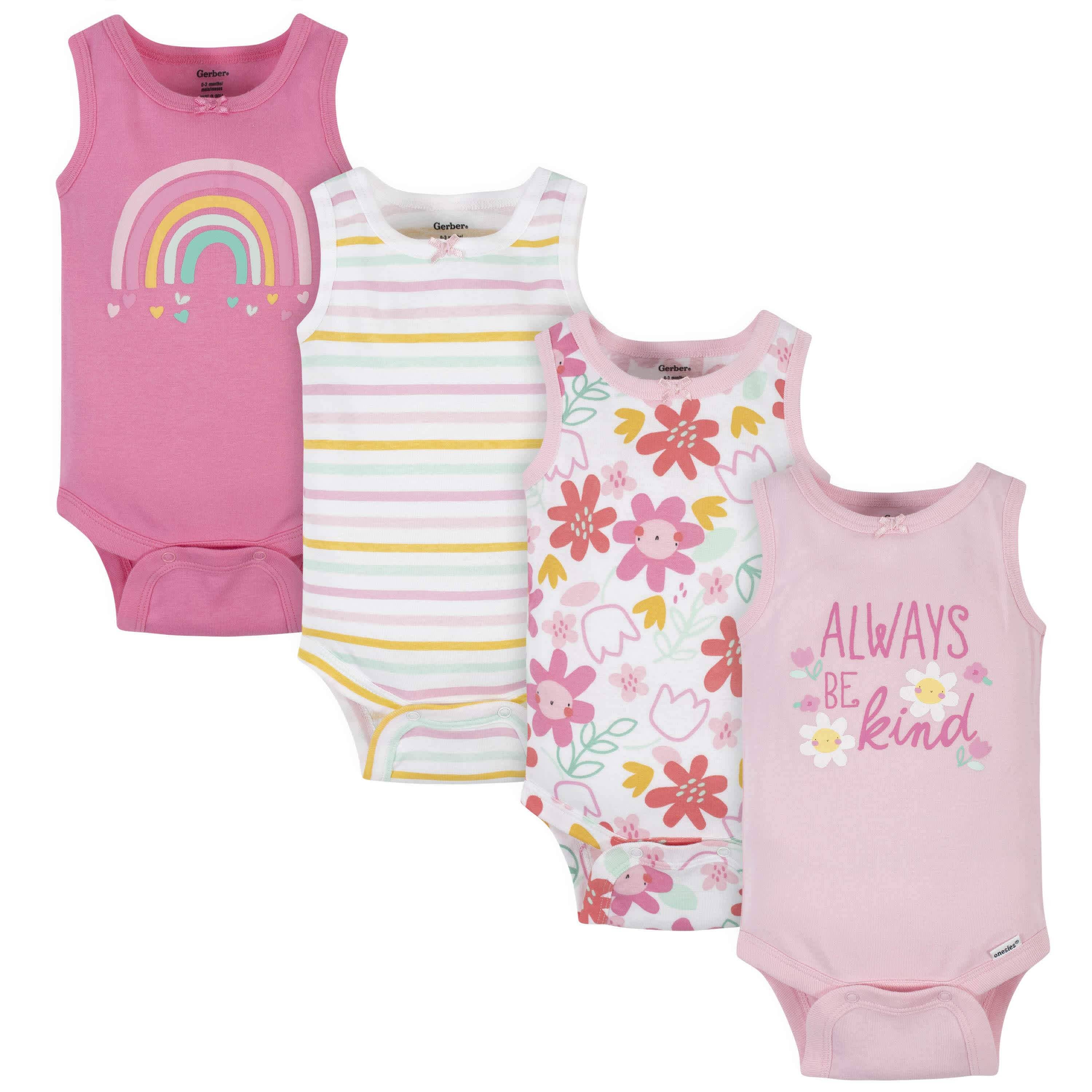 Essentials Baby-Girls 6-Pack Sleeveless Bodysuits