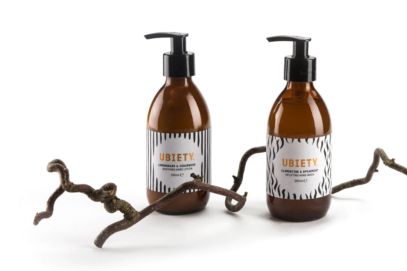 Our uplifting hand wash and soothing hand lotion