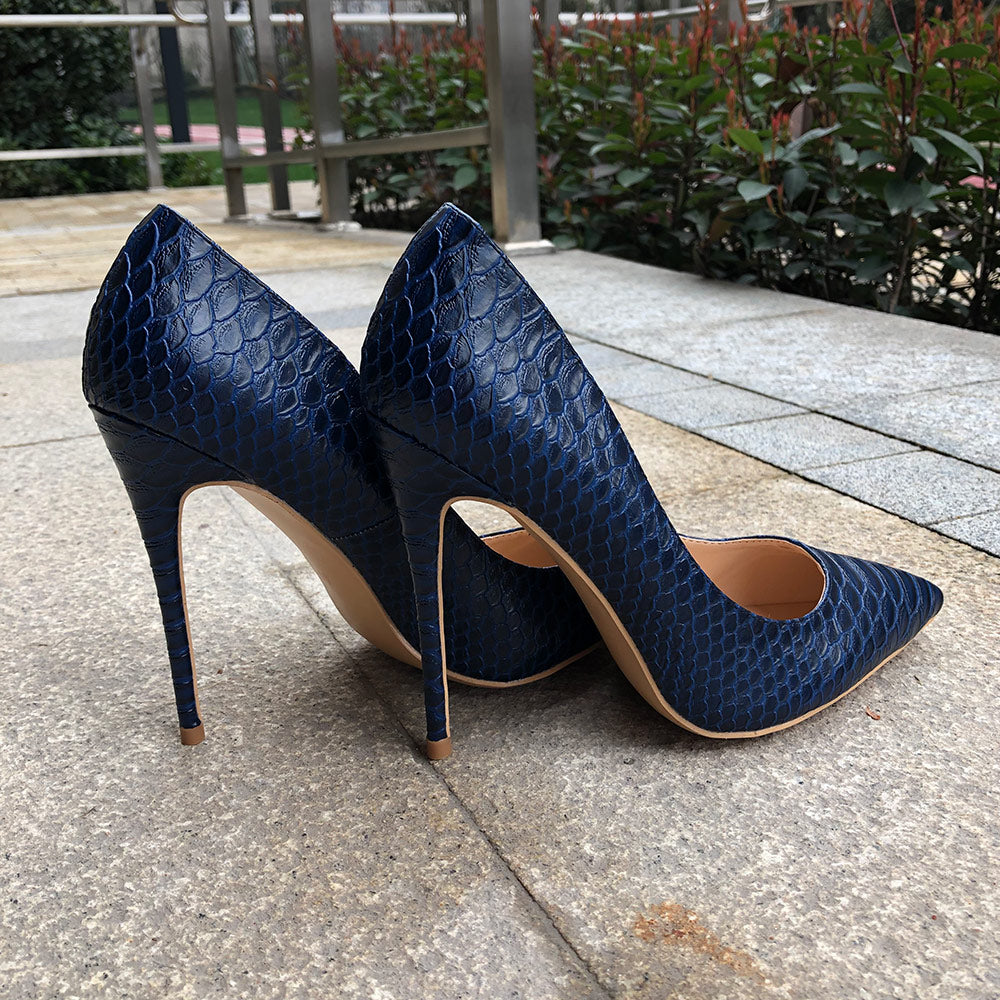 navy blue high heel