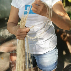 Counting buntal fibres before weaving
