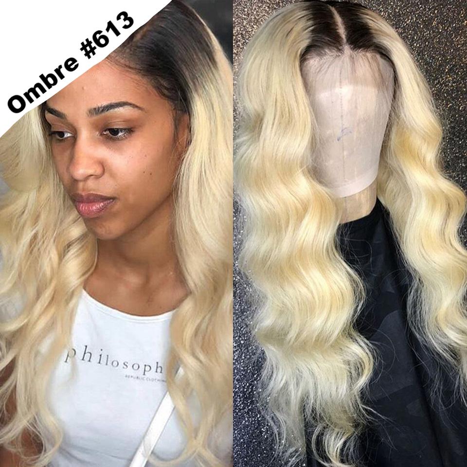 Fpc Long Body Wave 613 Lace Front Wig Glueless Ombre Blonde Wig