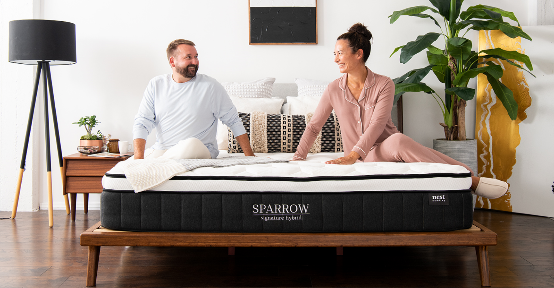 Couple on Sparrow Hybrid Mattress