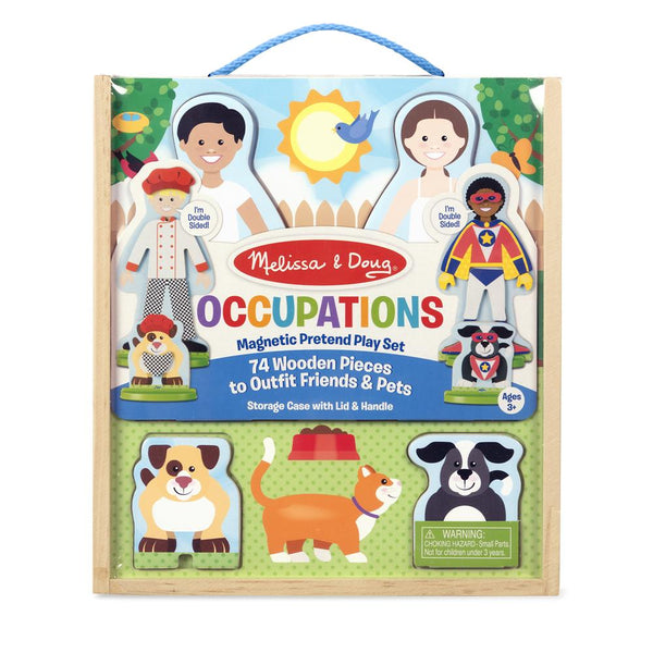 Melissa And Doug Occupations Magnetic Pretend Play Set 9309 74 Wooden PCS New 