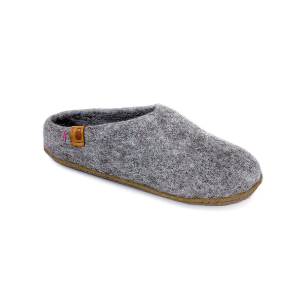 leather wool slippers