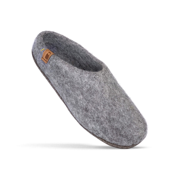 Wool Slipper with Leather Sole - Light 