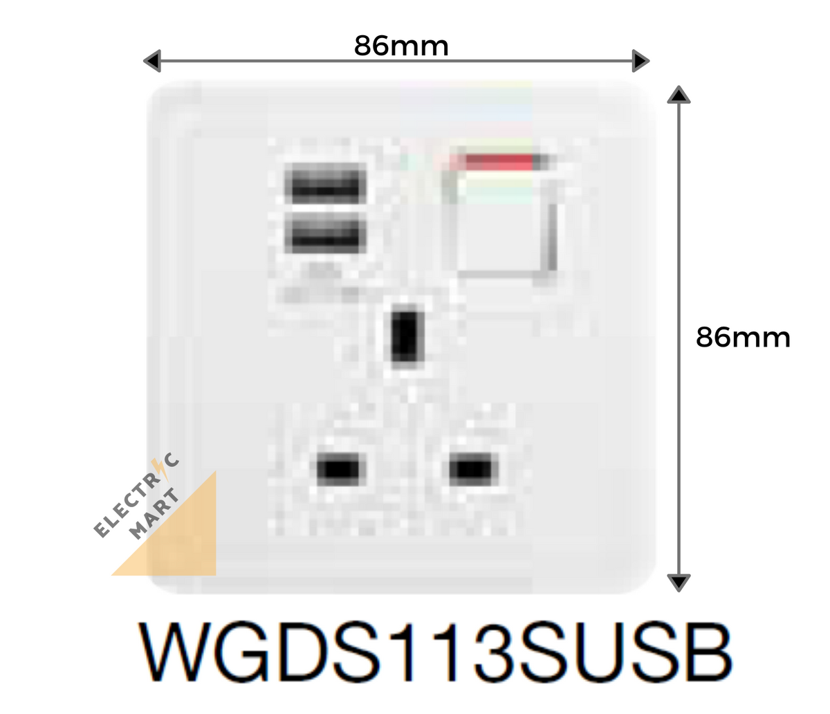 3 gang wall socket with usb