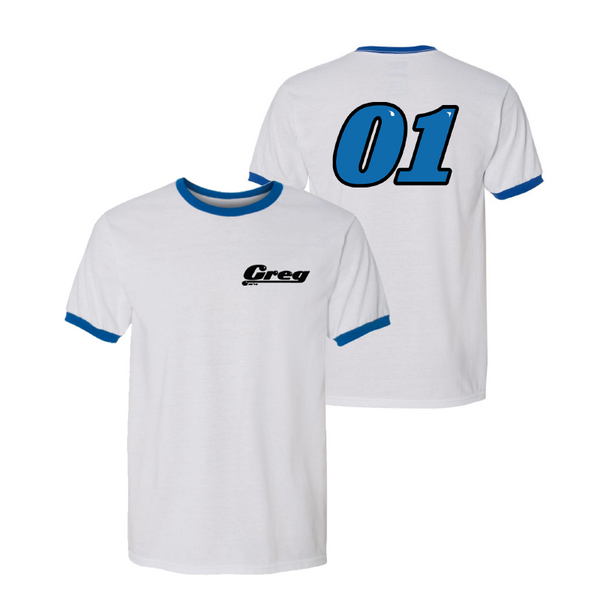 white and blue jersey