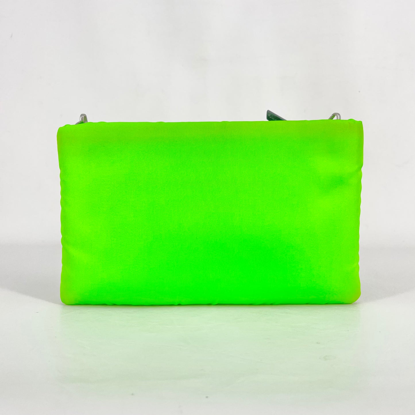 Authentic Prada Lime Green Nylon Cross Body Shell Pouch