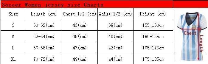 Jersey Size Chart Soccer