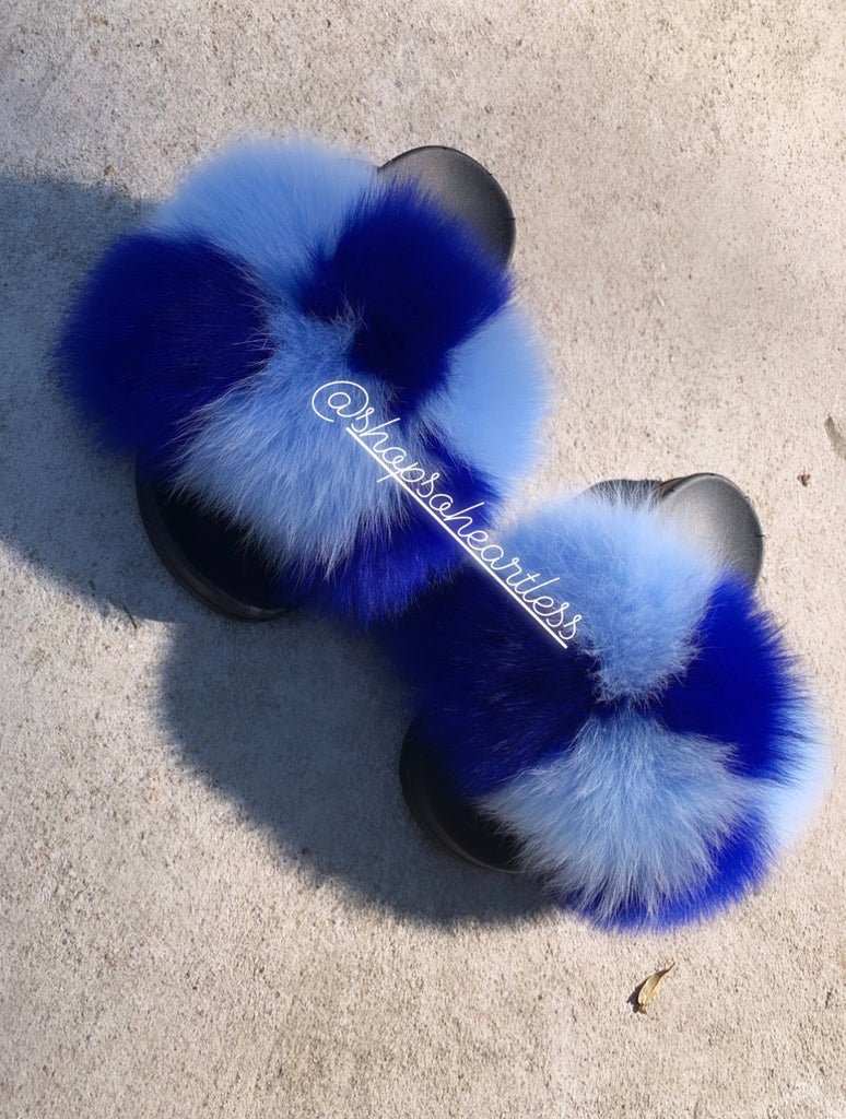 baby blue fur slides