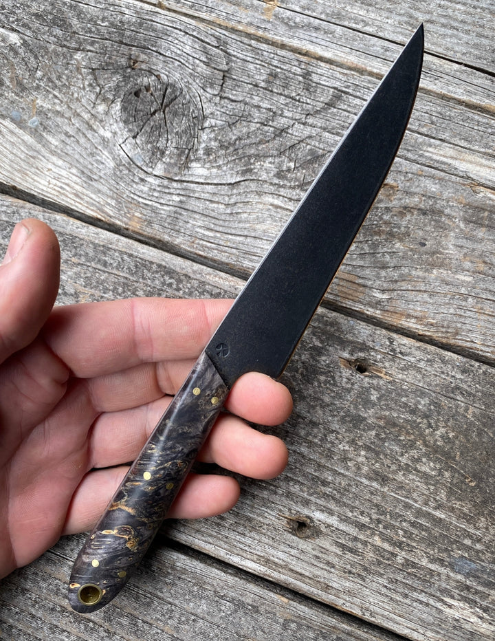 Redroot Blades Western Petty knife. Handmade carbon steel kitchen knife. Made in the USA. petty vs utility knives. Best small knives. 