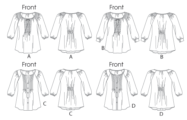 Symønster Butterick 5861 - Top - Dame | Billede 3