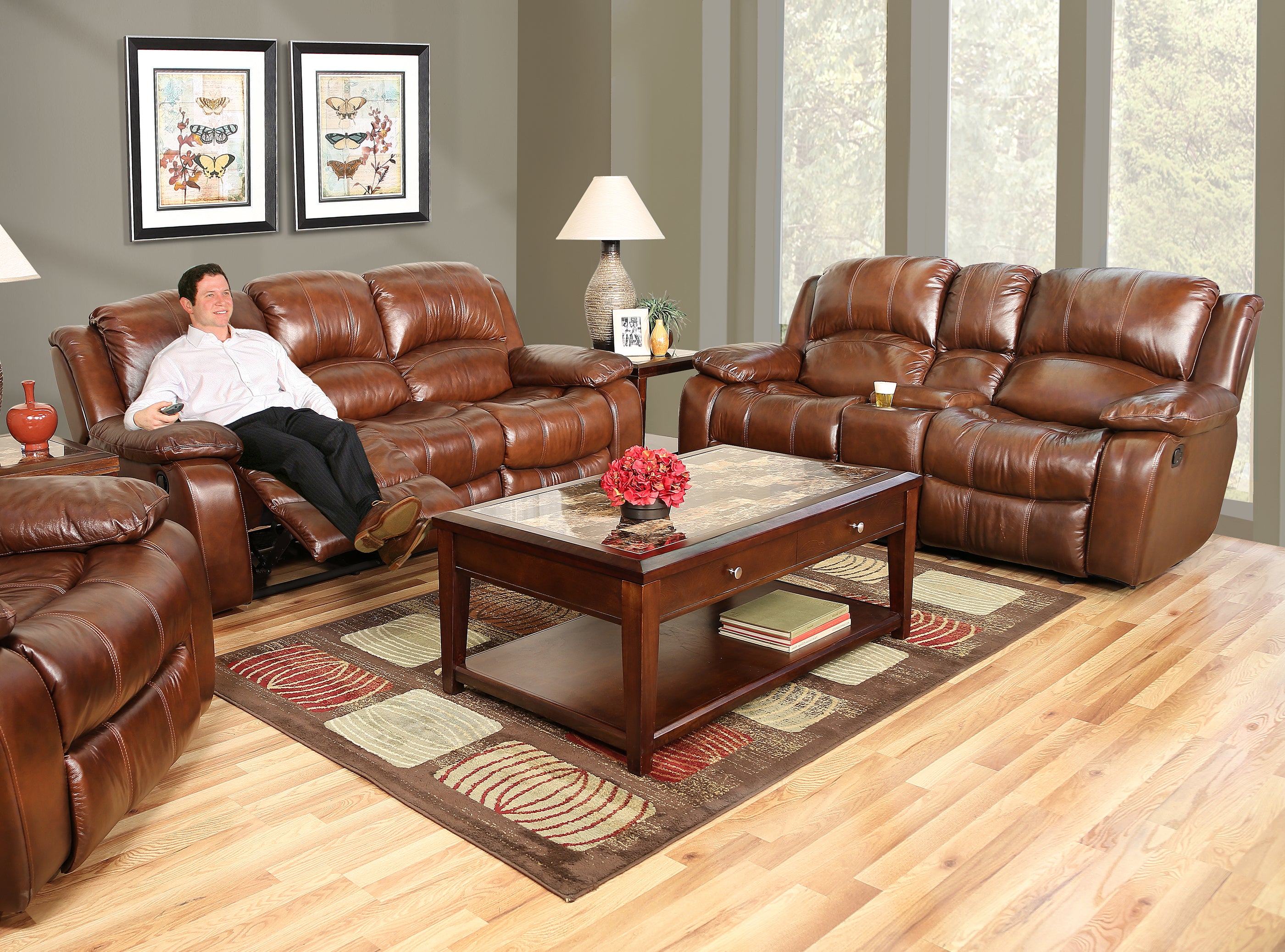 kanes leather recliners