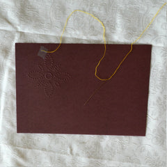 Card Embroidery - Attach thread using small piece of adhesive tape