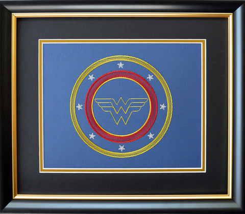 Card Embroidery - Completed Wonder Woman Kit KTWW1