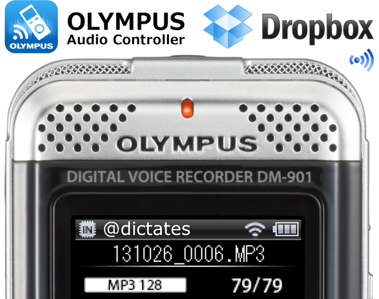 Olympus DM-901 wifi Audio Controller app android iphone dropbox