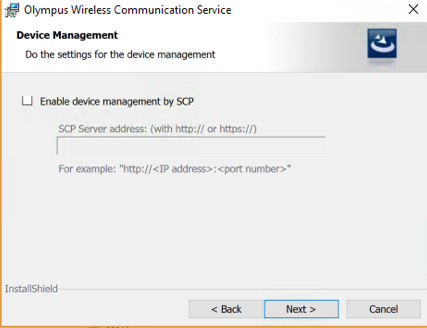 Olympus WCS install SCP settings Windows 