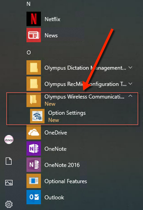 Olympus WCS Windows Install Settings