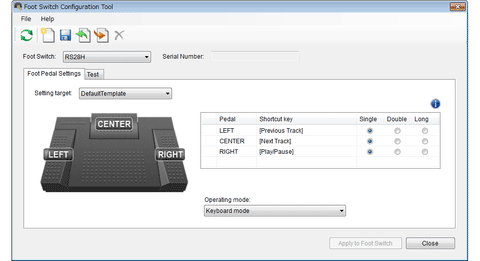 Olympus Foot Pedal Configuration Tool for Windows - RS-28H RS-31H