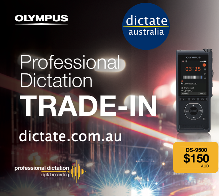 Olympus DS-9500 Trade In Offer Promo with $150 Cash Back Dictate Australia